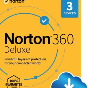 Norton - 360 Deluxe (3 Device) Antivirus Internet Security Software + VPN + Dark Web Monitoring (1 Year Subscription) - Android, Mac OS, Windows, Apple iOS [Digital]